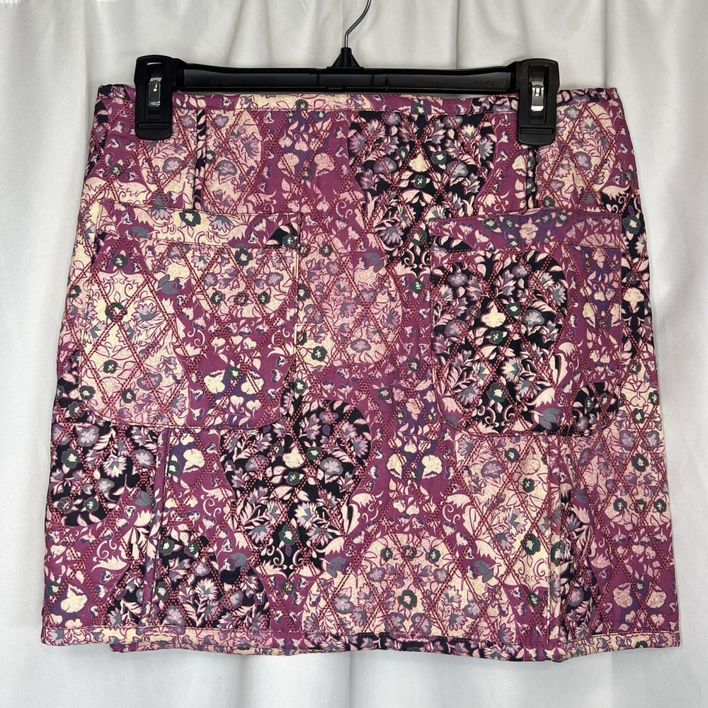 Free People Darla Quilted Mini Skirt Sweetheart Combo Tapestry 12 Festive Boho